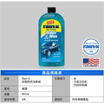 RAIN-X 棕梠閃亮洗車精 591ml
