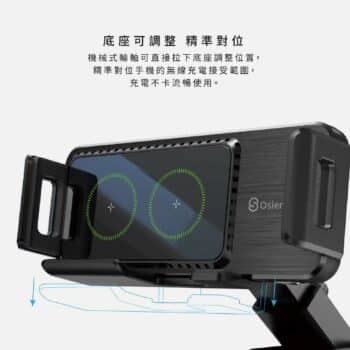 Osiemsens 自動橫豎雙線圈無線車載充電器支架器