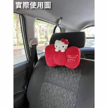 HELLO KITTY經典 車用蝴蝶結頭頸兩用枕