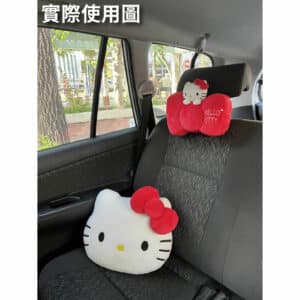 HELLO KITTY經典 車用蝴蝶結頭頸兩用枕