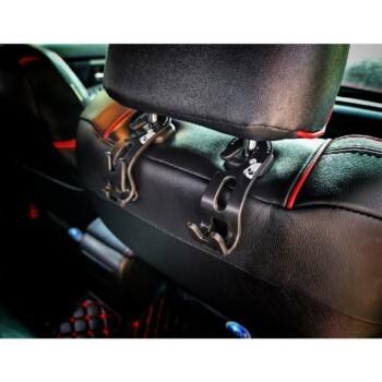 SUYA 車用掛勾-黑底白圖 2入
