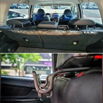SUYA 車用掛勾-黑底白圖 2入
